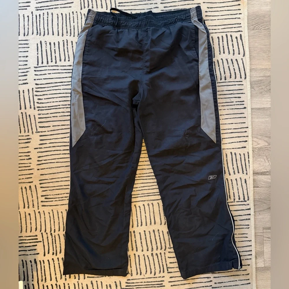 Y2K Reebok Black and Gray Sports Pants